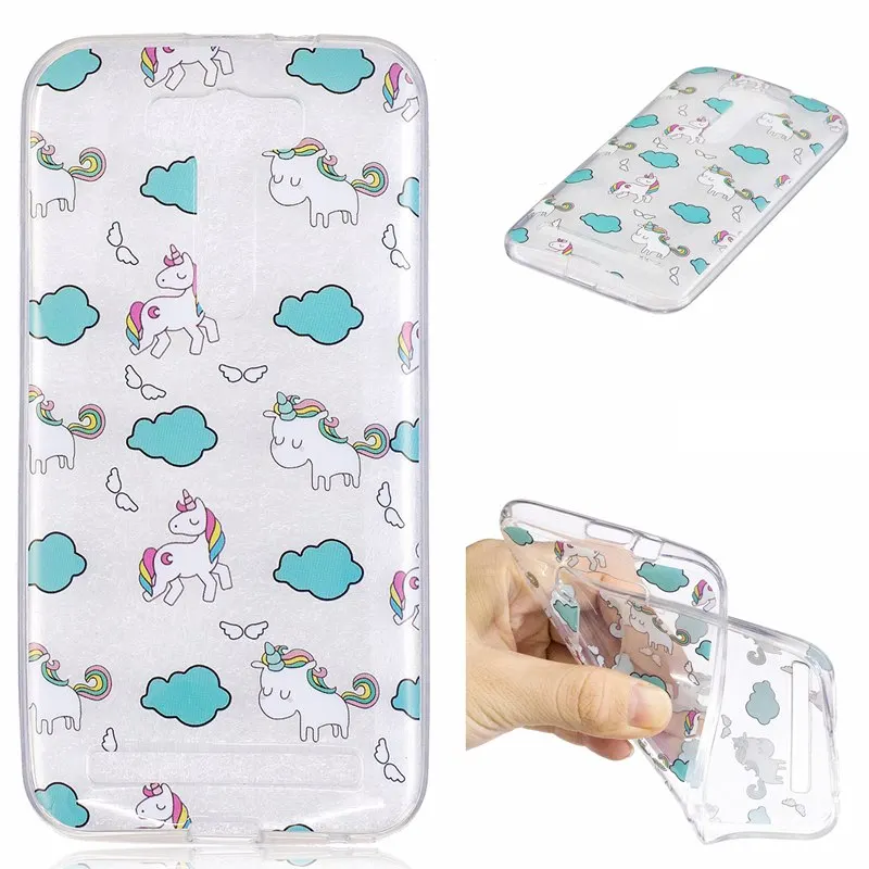 Fashion Soft TPU 3D Cartoon Unicorn Case For 2 Laser ZE500KL Silicone Back Cover Phone Cases asus Zenfone | Мобильные телефоны и