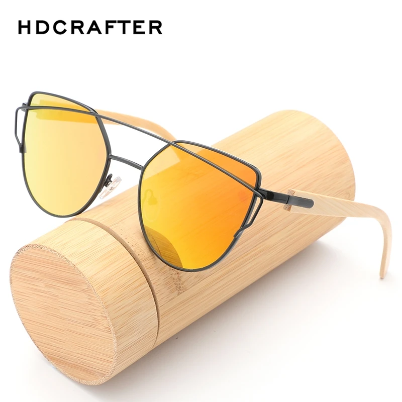 Женские солнцезащитные очки кошачий глаз HDCRAFTER поляризационные зеркальные