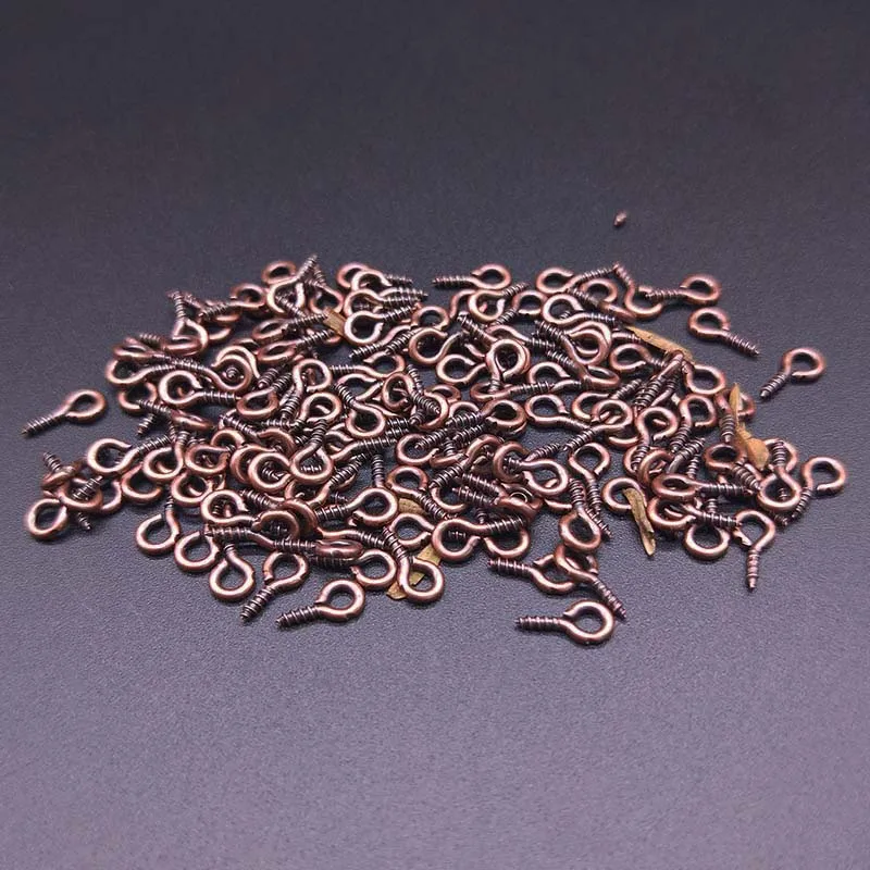Red copper 4X8 мм/5x10 мм Овцы глаза гвоздь винтовые шпильки Крючки застежки коготь Подвеска "когти" Разъемы DIY Изготовление ожерелье ювелирные аксессуары - Цвет: Red copper