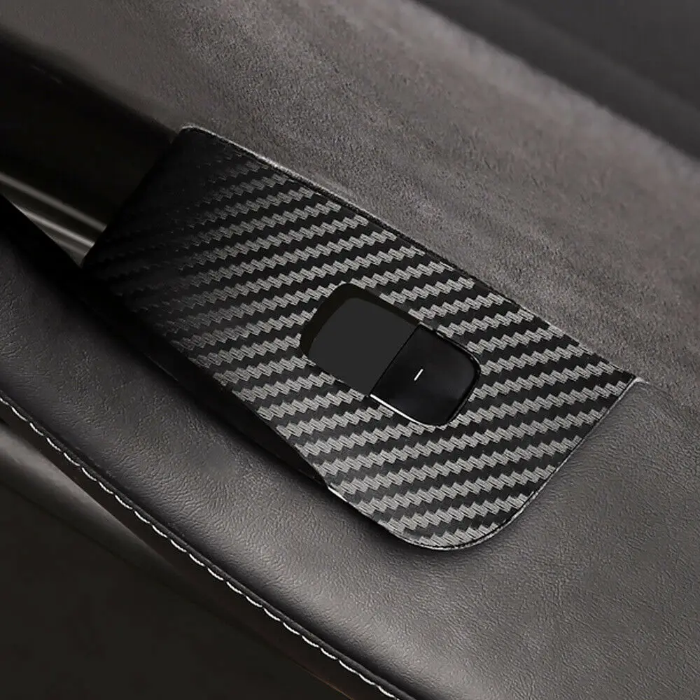 Наклейка на панель стеклопереключателя автомобиля Tesla Model 3 17 19 из углеродного