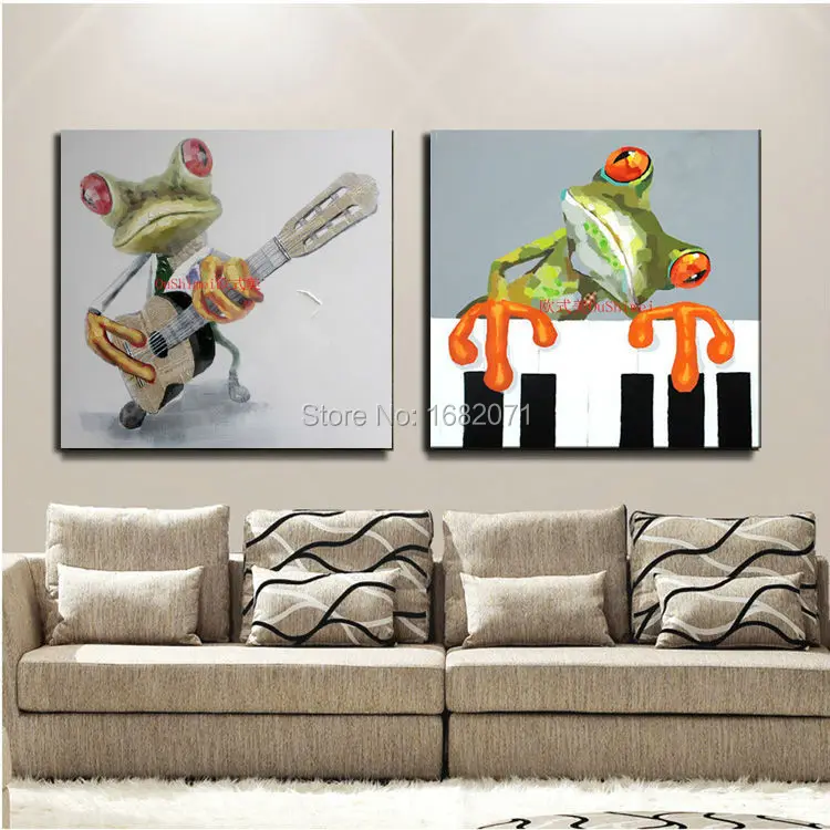 Высококачественная современная абстрактная забавная лягушка картина маслом на