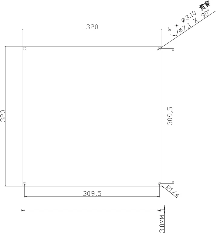 Алюминиевая нагревательная платформа для 3D-принтера большого размера
