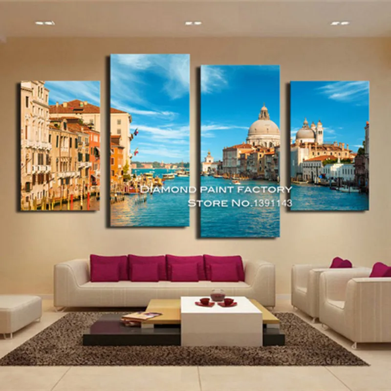 

3D Diy Diamond Painting cross stitch Full Rhinestone Pasted Sticker Home Decor Multi Figure handmade Water Building Embroidery