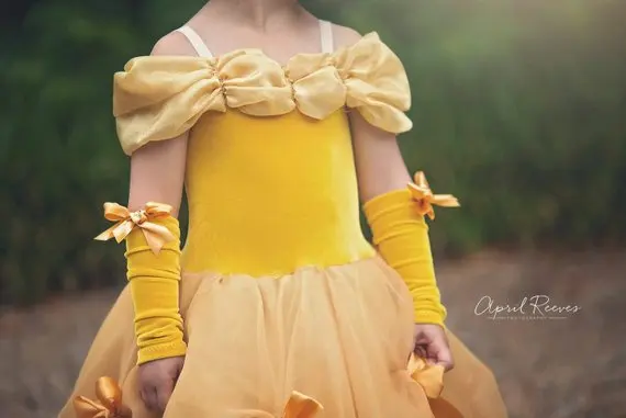 

Baby Girls Beauty and the Beast Costume Tulle Kids Princess Belle Party Gown Halloween Birthday Girls Dress Clothes Summer Frock