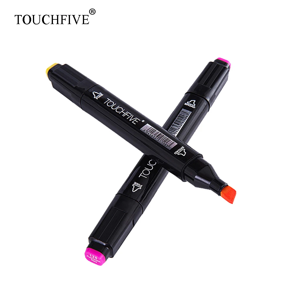TOUCHFive одиночный черный акриловый художественный маркер с двойной головкой