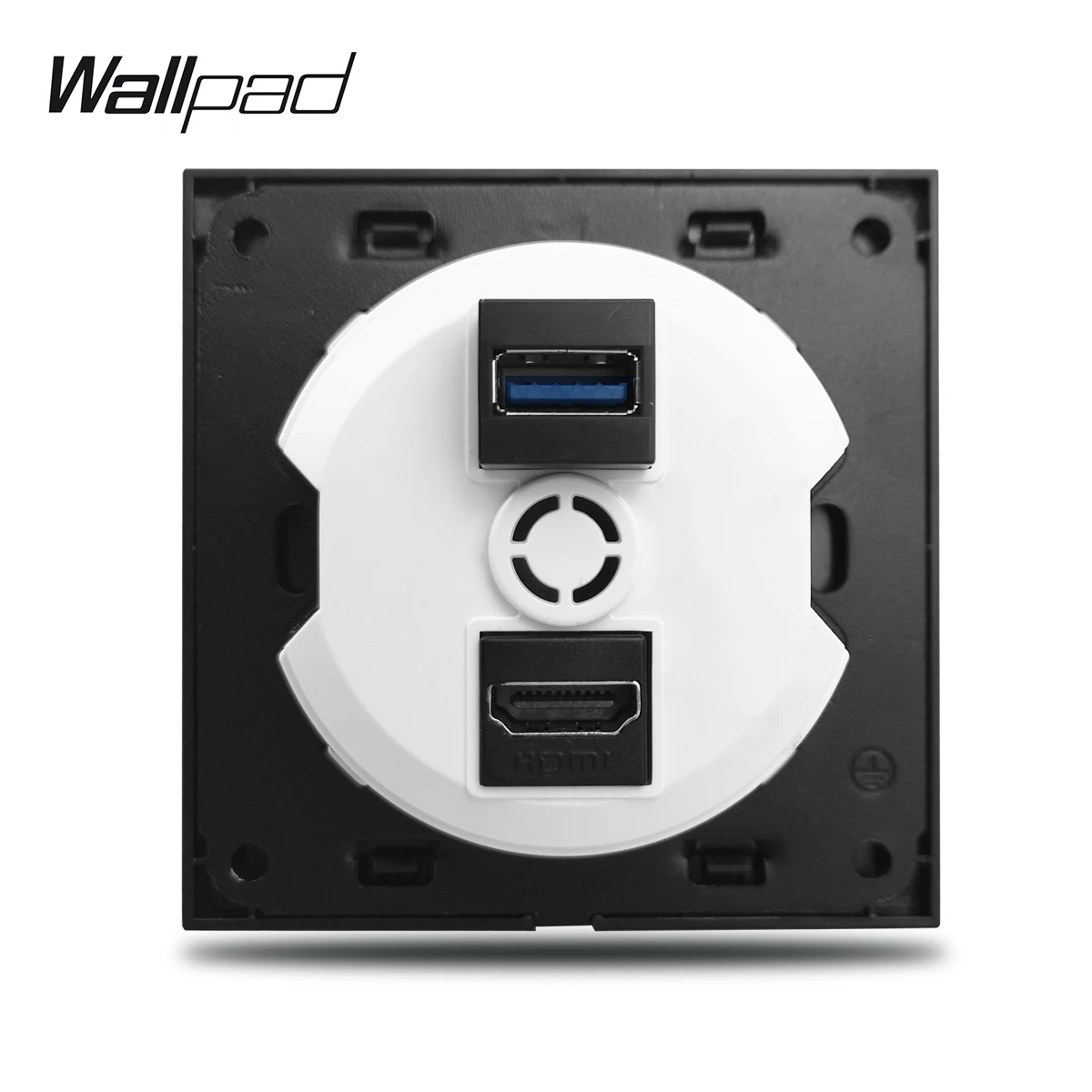 L6 Одиночная HDMI & USB розетка для подключения к стене Серебристая матовая