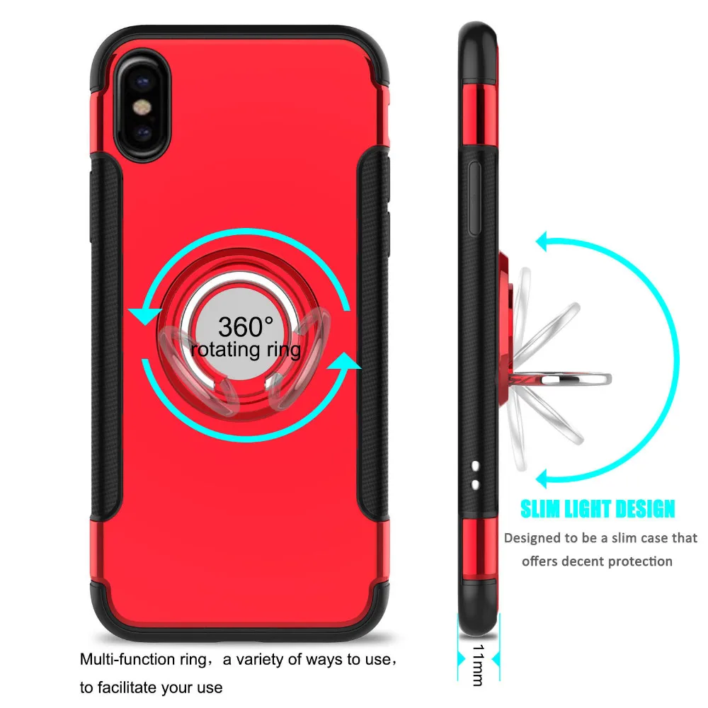Для iphone X 5 5S SE 360 металлический магнитный держатель-кольцо для пальца