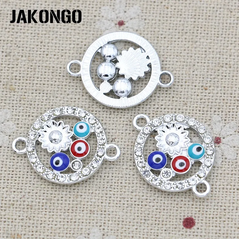 Посеребренный Кристалл JAKONGO соединитель сглаза для изготовления ювелирных