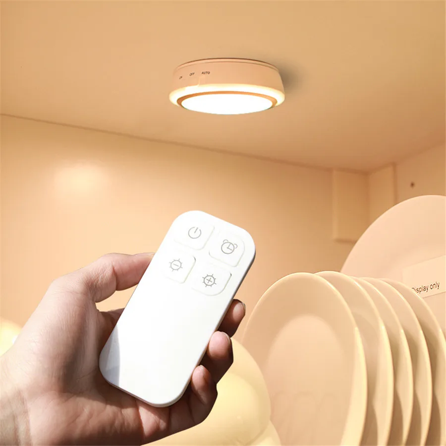 

5Leds Under cabinet light with Remote controller Dimmable Indoor lamp Battery powered Warm White lighting Foyer,Bedroom,Wardrobe