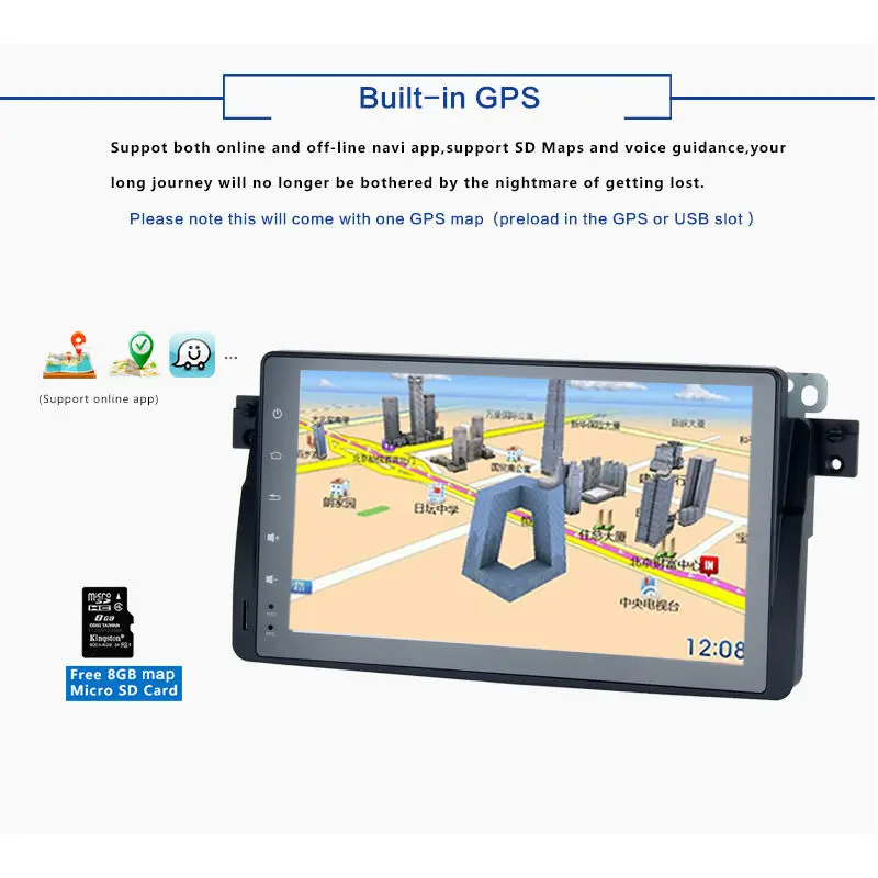 Автомобиль 2 DIN GPS для BMW E46 M3 3 серии Android головное устройство стерео Navi навигация