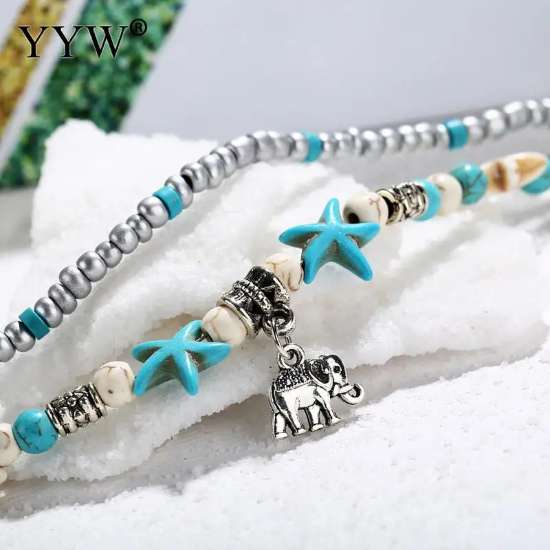 Vintage Shell Beads Starfish Elephant Anklets For Women New Multi Layer Anklet Leg Bracelet Handmade Bohemian Jewelry Cavigliera | Украшения