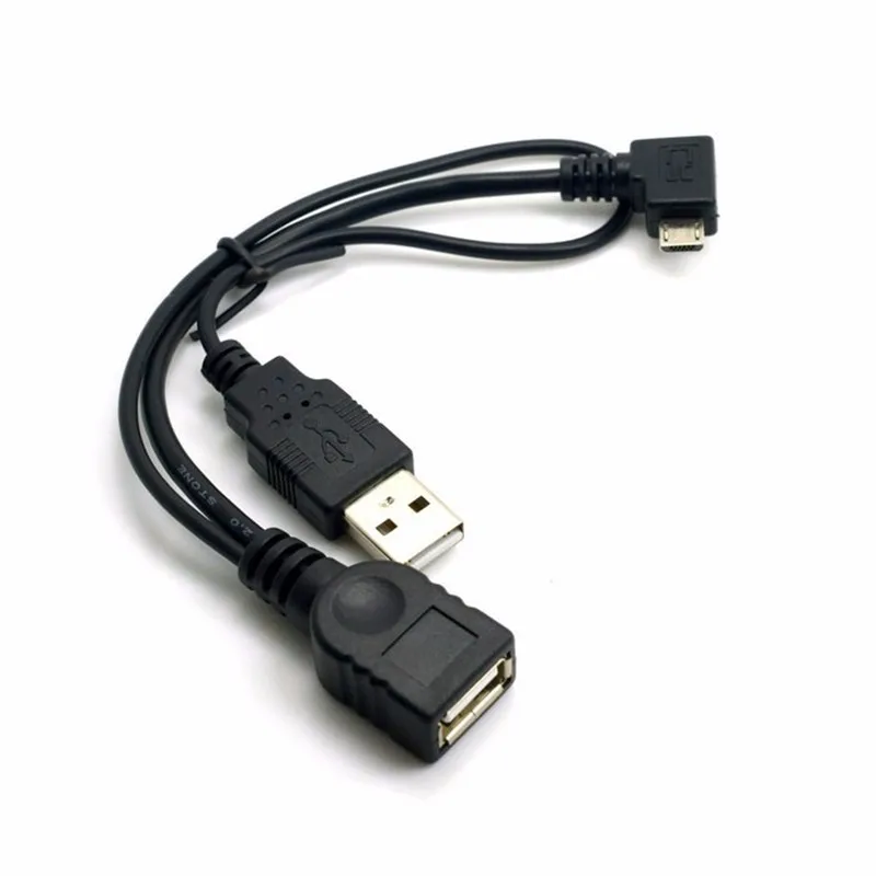 Бесплатная доставка левый и правый угловой 90 градусов микро USB OTG кабель с