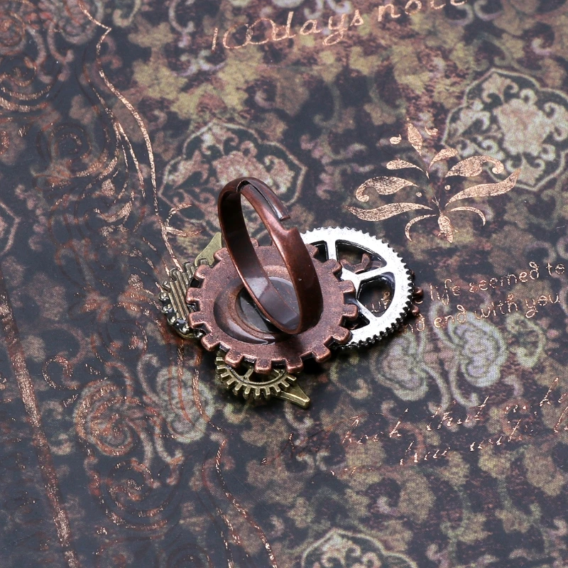

Handmade Punk Style Alloy Metal Steampunk Standard Gear Open Ring Unisex Jewelry rings for women and ring men