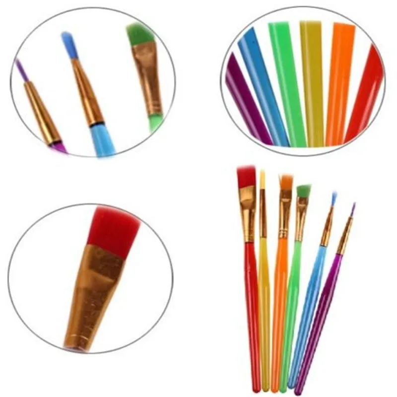 EatingBiting (R) 6x нейлон волос Краски кисть кисти художника акварель масло акрил ing | Дом