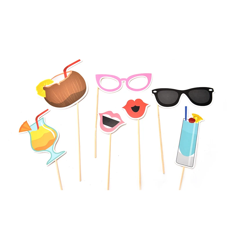 21 шт Фламинго тропическая летняя фотобудка реквизит палочка на день рождения