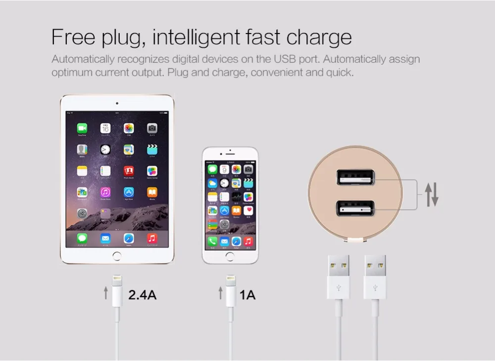 Автомобильное зарядное устройство Nillkin с двумя USB портами|phone usb adapter|mobile adapterxiaomi