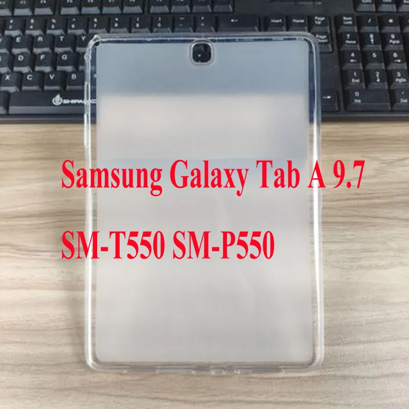 Гибридный жесткий силиконовый резиновый защитный чехол для samsung Galaxy Tab A 9,7 T555 T550 SM-T555 SM-P550 противоударный Чехол+ пленка+ ручка - Цвет: TPU