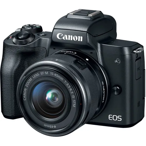Черный Canon M50 беззеркальная цифровая камера EF-M 15-45 мм IS STM объектив, HD 4 K-Vari-Angle сенсорный экран Wi-Fi Цифровая ILC камера(Совершенно новая - Цвет: Черный