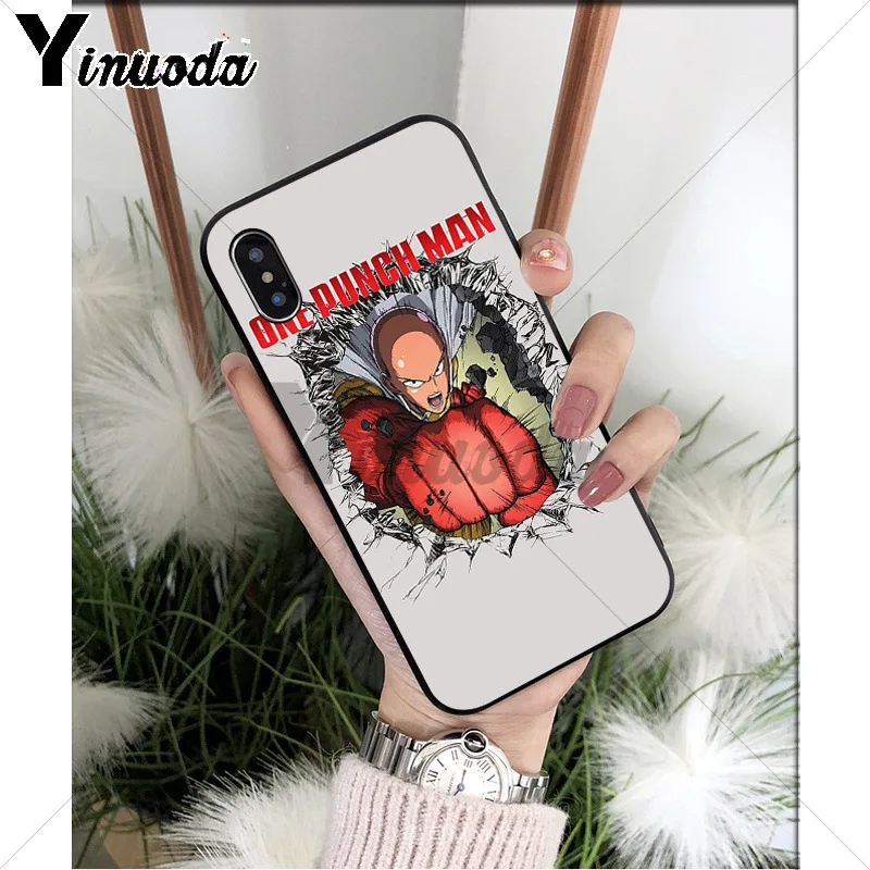 Yinuoda японский аниме One Punch Man силиконовый мягкий ТПУ черный чехол для телефона для iPhone 8 7 6 6S Plus X XS MAX 5 5S SE XR чехол s