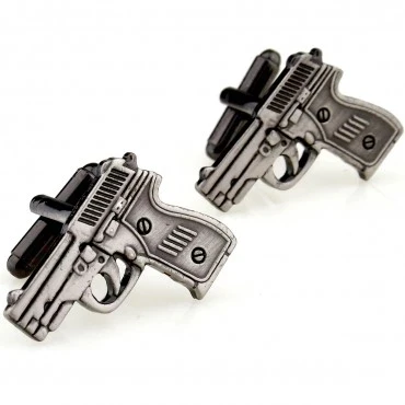 

New Design! Factory Price Retail Men's Cufflinks Copper Material Gunblack Colour Pistol Design Cuff Links Free Shipping