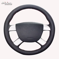 shining wheat black artificial leather car steering wheel cover for ford kuga 2008 2011 focus 2