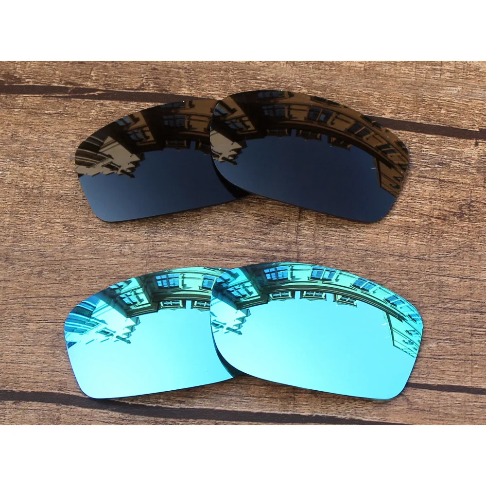 

Vonxyz 2 Pairs Stealth Black & Ice Mirror Polycarbonate Replacement Lenses for-Oakley Fives Squared Frame
