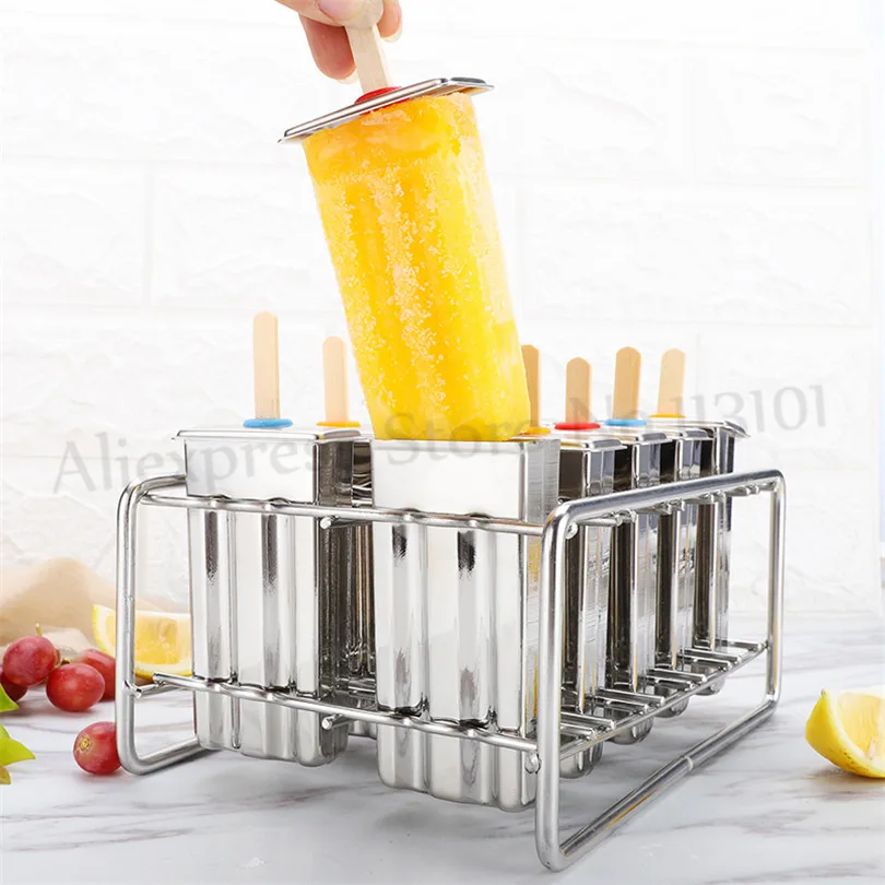 Popsicle Molds Ice Cream Mold Maker Kitchen DIY Stainless Steel Ice Cream Tools 10pcs/Batch