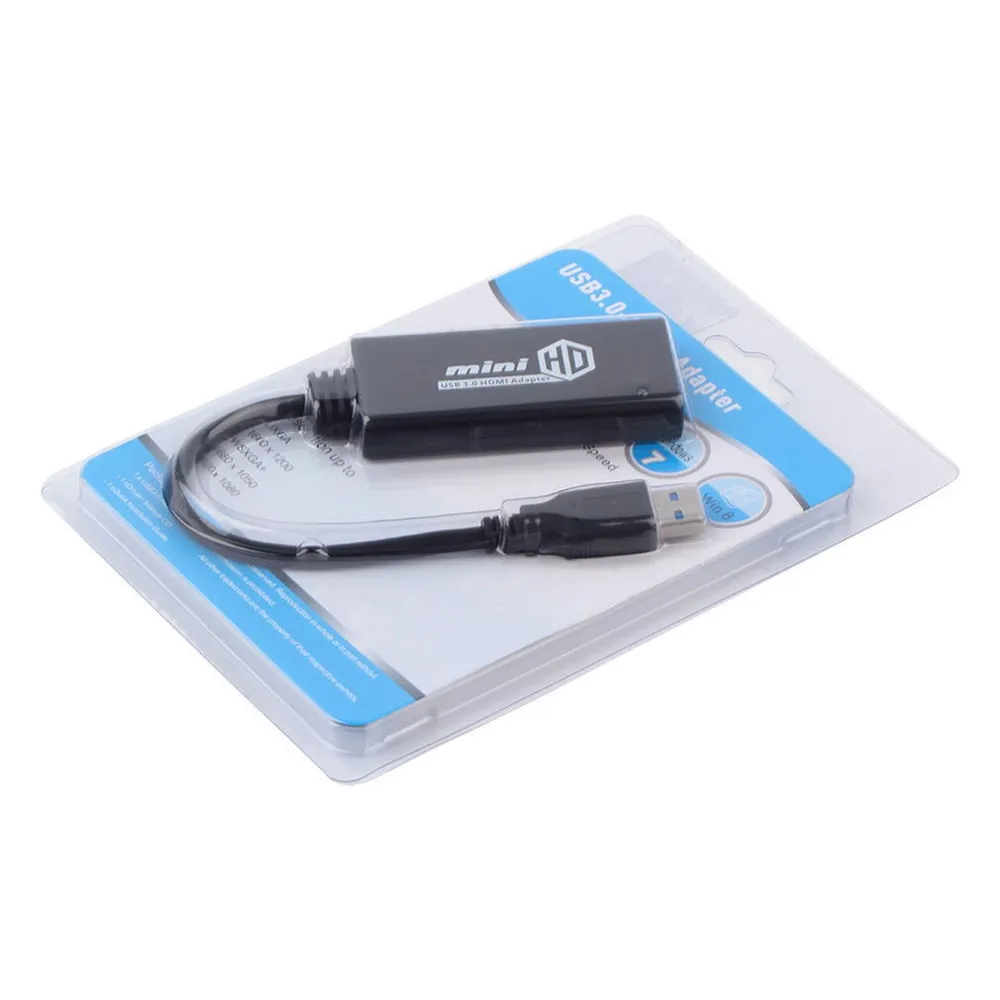 USB 3 0 к HDMI HD 1080P видео кабель адаптер конвертер для ПК ноутбук новый черный мини USB3.0