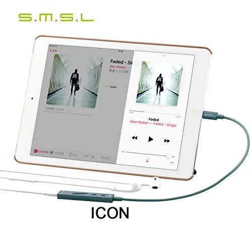 SMSL значок Hi-Fi аудио декодер, портативный усилитель для наушников ЦАП, вход Lightning разъем, встроенный микрофон для iPhone IOS