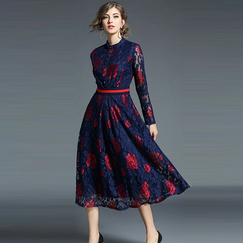 Новое поступление кружева печатных платье Для женщин Открытые пикантные