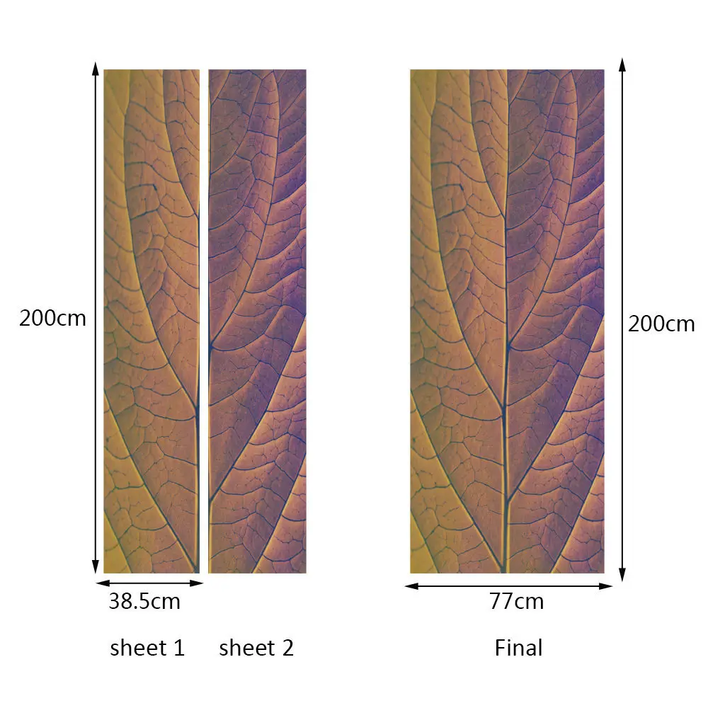 

3D Modern Creative Texture Leaf Door Stickers Decorative Murals Painting For Living Room Bedroom Corridor Porch Dotted Jewelry