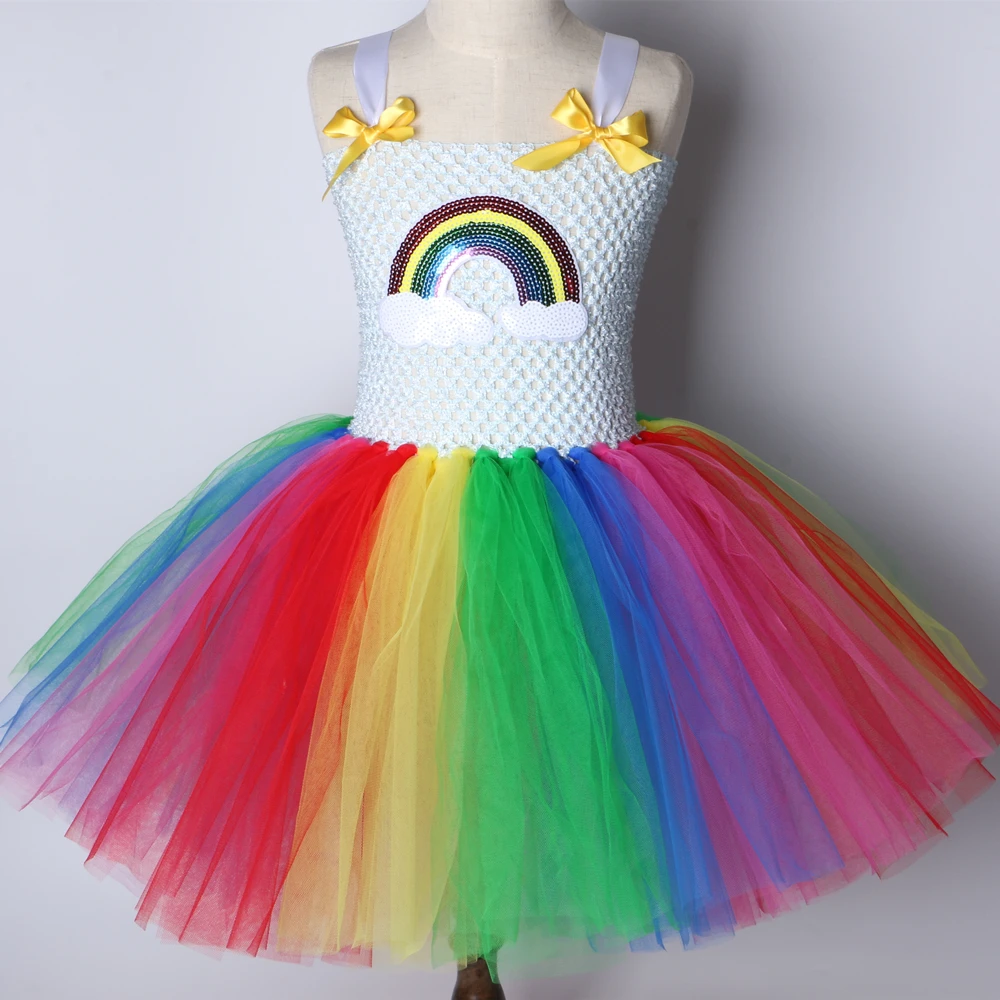 Платье-пачка радужных цветов высококачественное праздничное платье принцессы