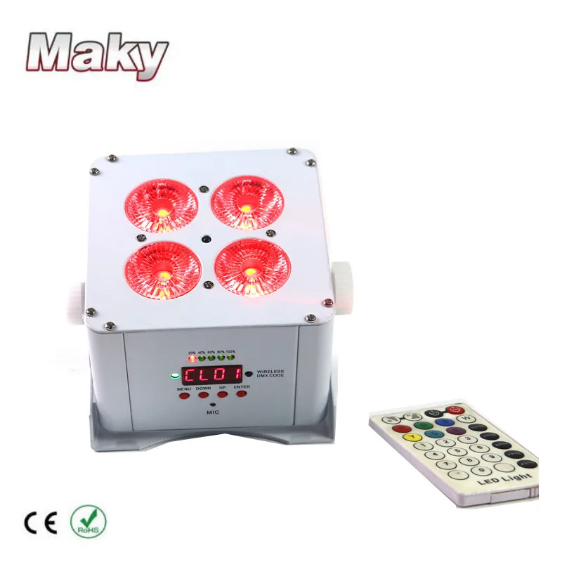 12 огней + зарядка кейс maky light 6in1 RGBWAUV светодиодный uplighting перезаряжаемые батарея