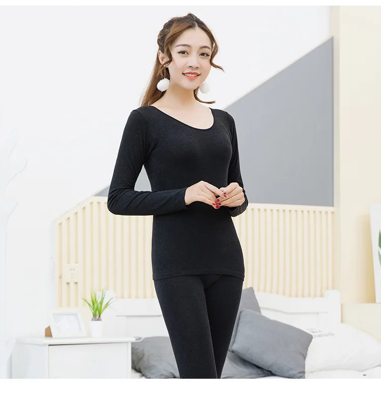 Женские пижамы 2 шт./компл. осень термальность Длинные Нижнее бельё для женщин