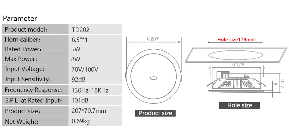 Oupushi MP-2120DU усилитель мощности с TD202 потолочный динамик посылка наборы для PA системы