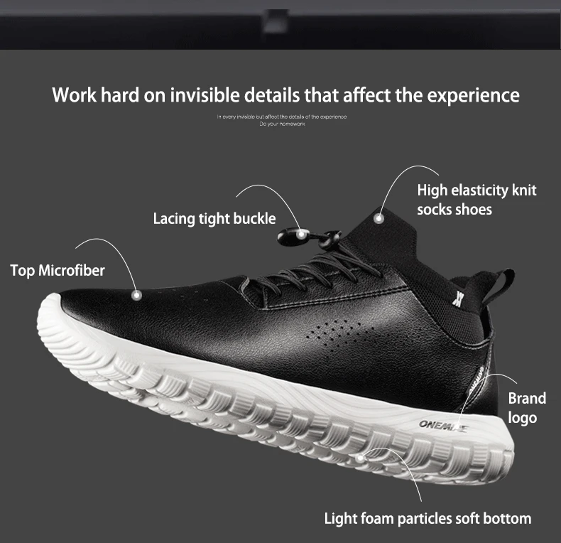 ONEMIX Men Sneakers Women Muti-use Running Shoes Breathable Leather Office Shoes Casual Outdoor Trainers