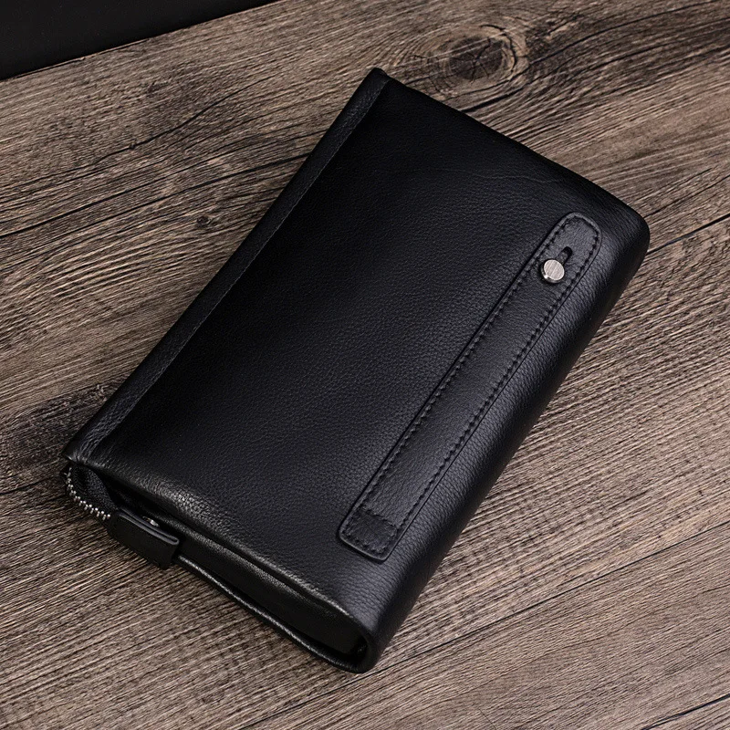 2018 New Style Men Wallets 100% Genuine Leather Money Clip Wallet with coin pocket Phone Passport Clutch Bag | Багаж и сумки