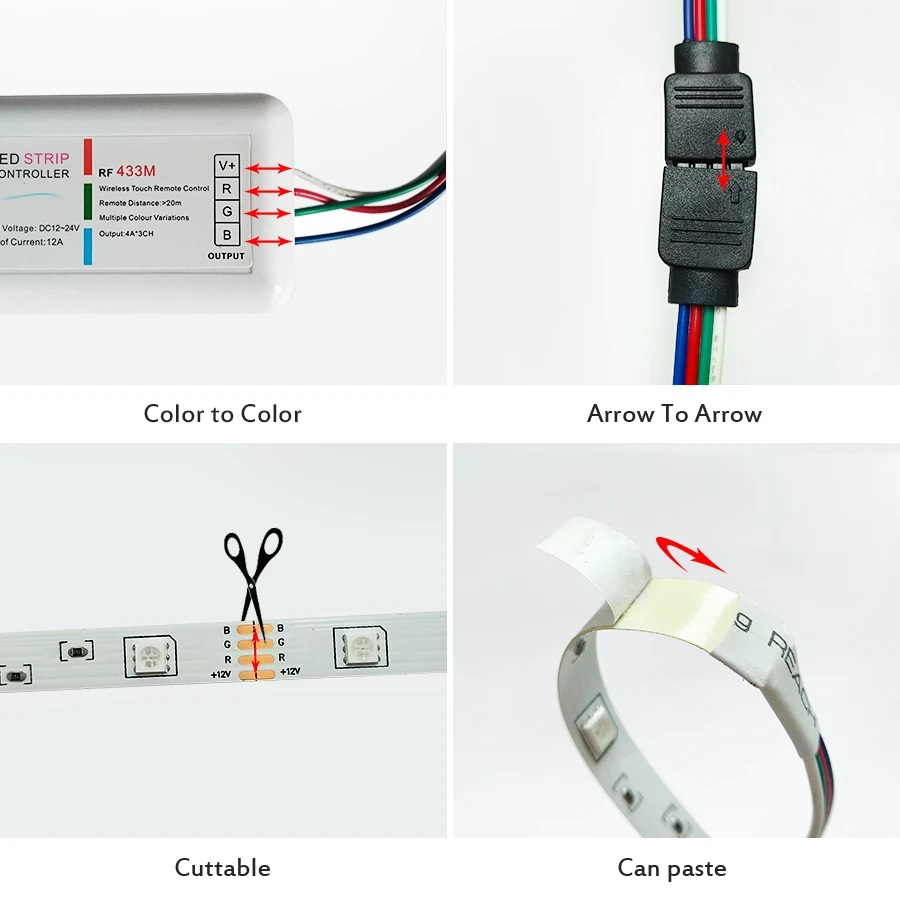 LPILY 5050 RGB Светодиодные ленты водонепроницаемый 5 м DC-12V света лента 10 15 20 Rf touch
