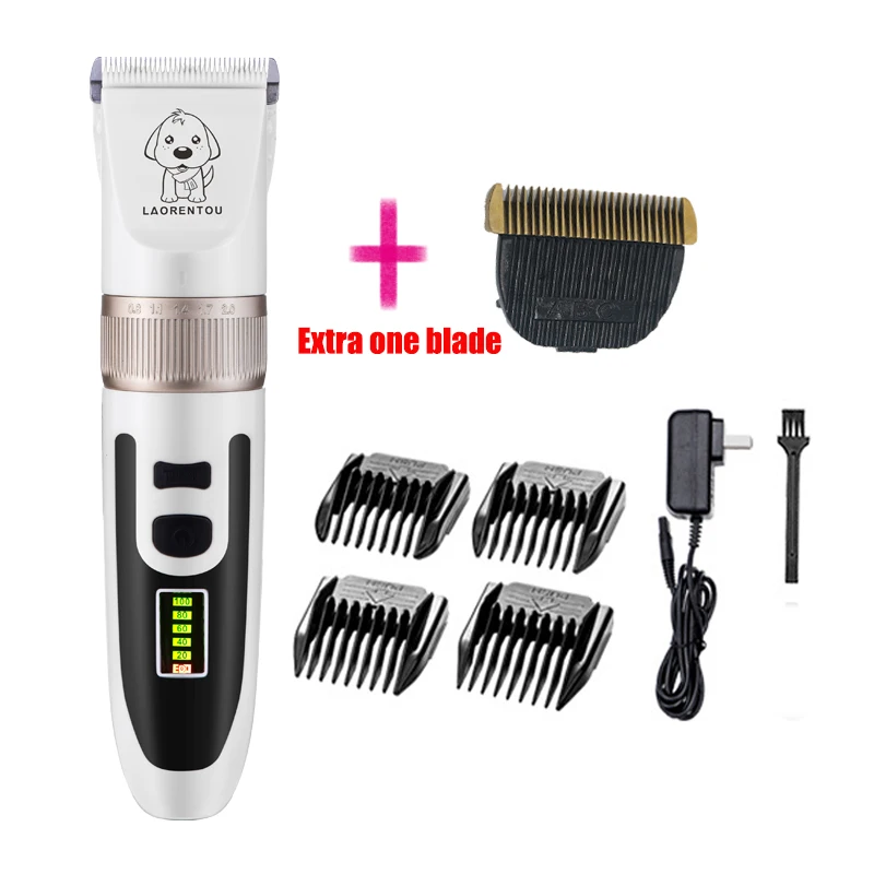 white P56 add1blade Профессиональная машинка для стрижки собак, машинка для стрижки домашних животных, машинка для стрижки кошек - Цвет: white P56 add1blade
