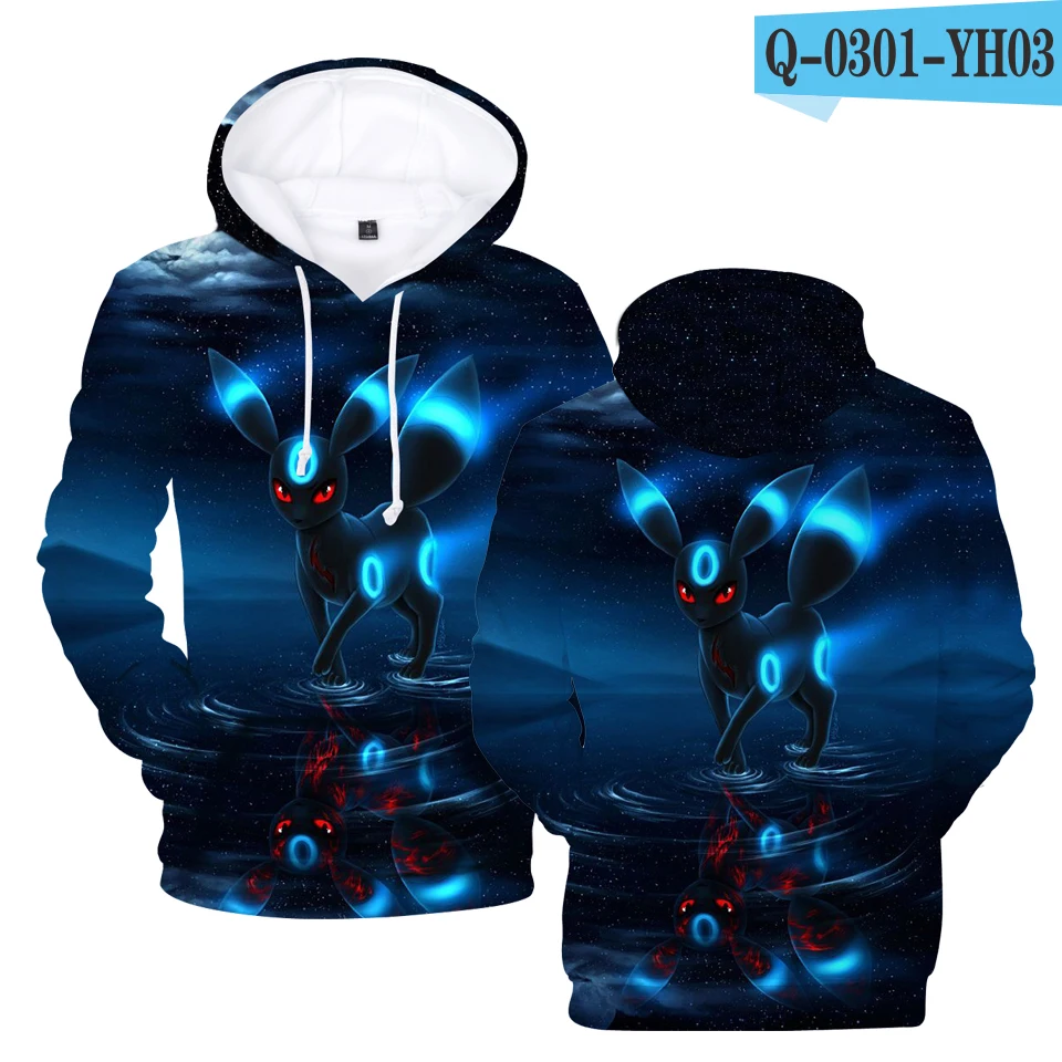 navy blue FRDUN TOMMY Покемон умбреон Новая мода 3D из двух предметов: толстовка с капюшоном и рисунком в стиле аниме весенние толстовки Повседневное Для мужчин/Для женщин толстовки Для мужчин Большие размеры - Цвет: navy blue