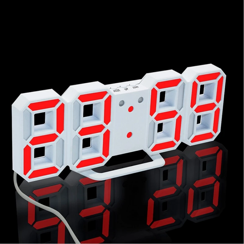 Digital LED Desk Clock 24/12 Hour Display White Shell | Дом и сад