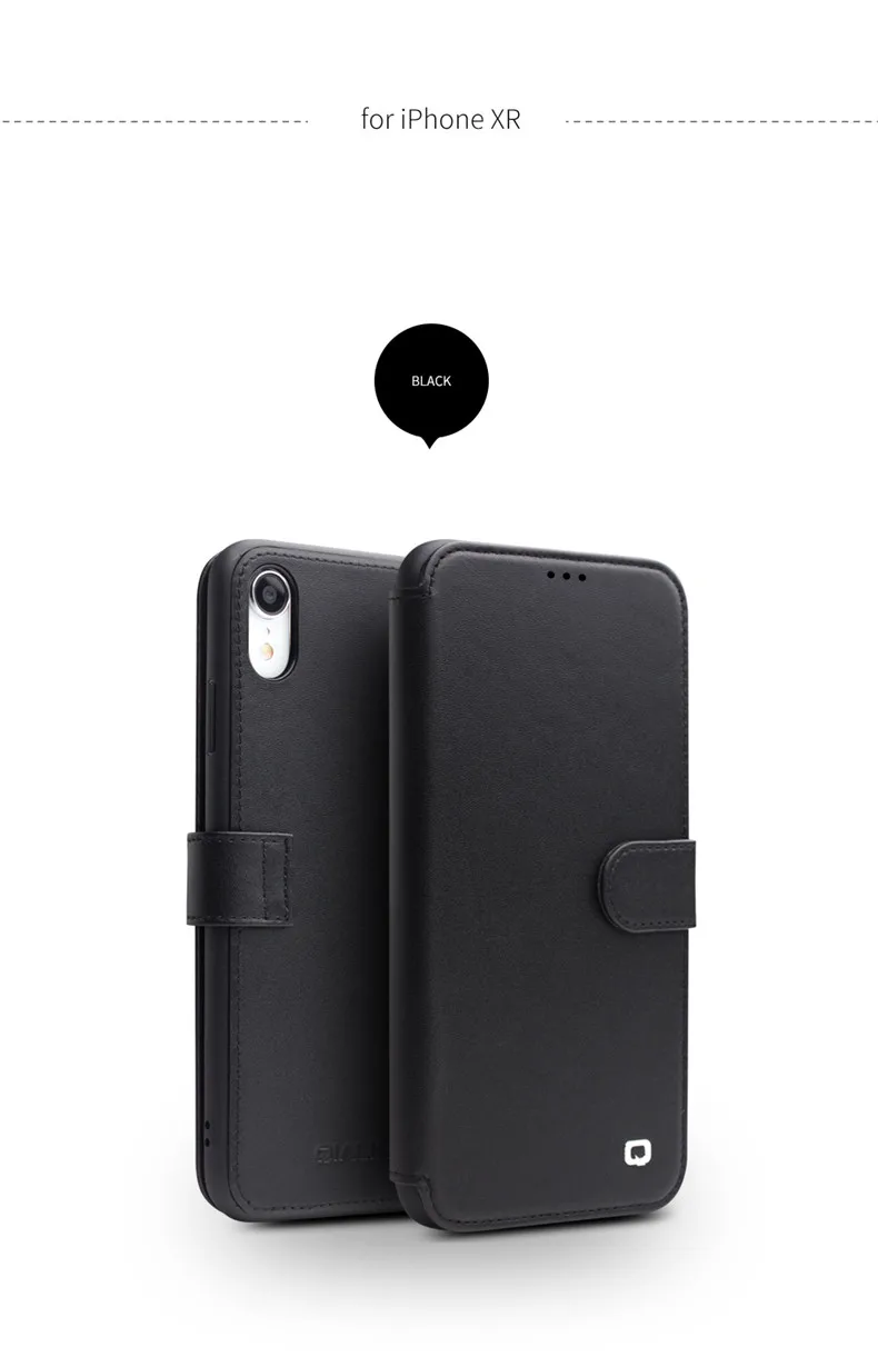 QIALINO Стильный чехол-книжка из натуральной кожи для Apple iPhone XS/XR с магнитной пряжкой ручной работы с отделением для карт для iPhone XS MAX