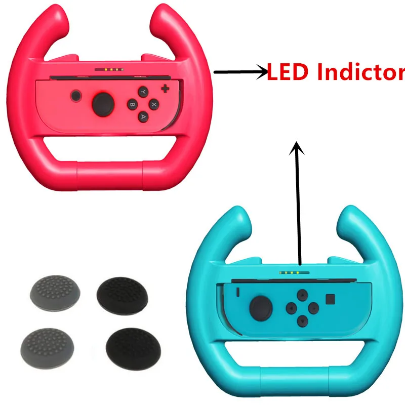 Настенный переключатель рулевого колеса Upgrate светодиодный индикатор Joy-con гоночная Ручка Рукоятка для Nintendo doswitch Joycon аксессуары 2 шт