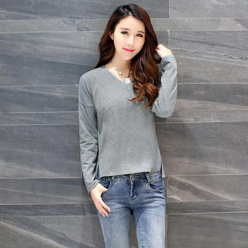 NFIVE бренд 2017 женские тонкие короткие футболки Корейская Осенняя новая рубашка с