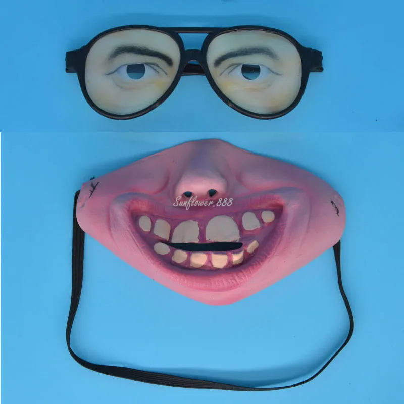 man big tooth Женские и мужские для мальчиков и девочек Забавные шутки очки Маскировка ужасные латексные маски маскарадные вечерние игрушки подарок на Хэллоуин день рождения - Цвет: man big tooth