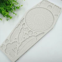 feather butterfly lace cake border silicone molds wedding cake decorating fondant mold chocolate candy clay mould h975