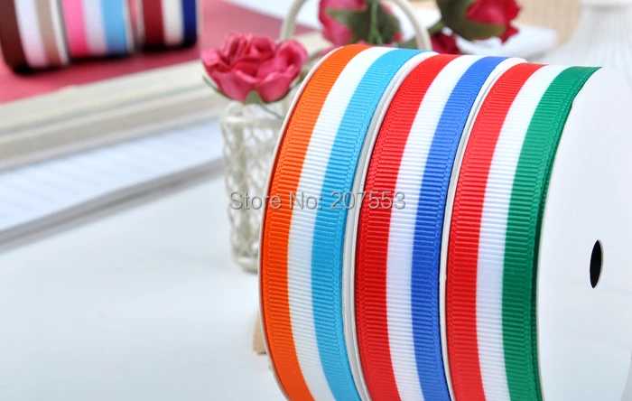 

PPCrafts DIY 3/8"(9mm) 100yards Grosgrain Ribbon Printed Swiss Scotland Stripe ~high quality Free Shipping
