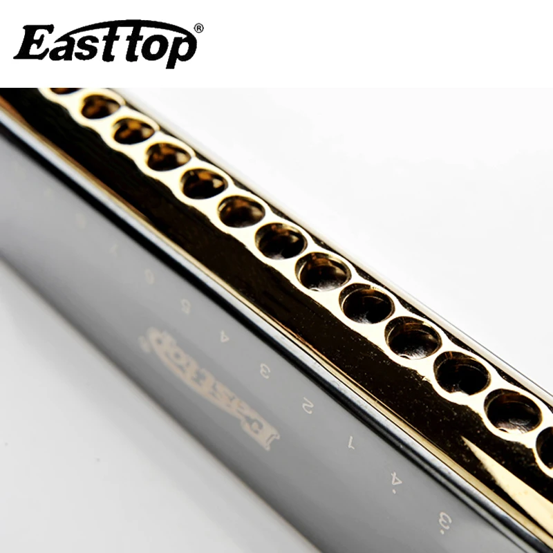 Easttop Профессиональный 16 отверстий 64 тон хроматической гармоника Губная гармошка музыкальный инструмент Ключ C Музыкальные инструменты
