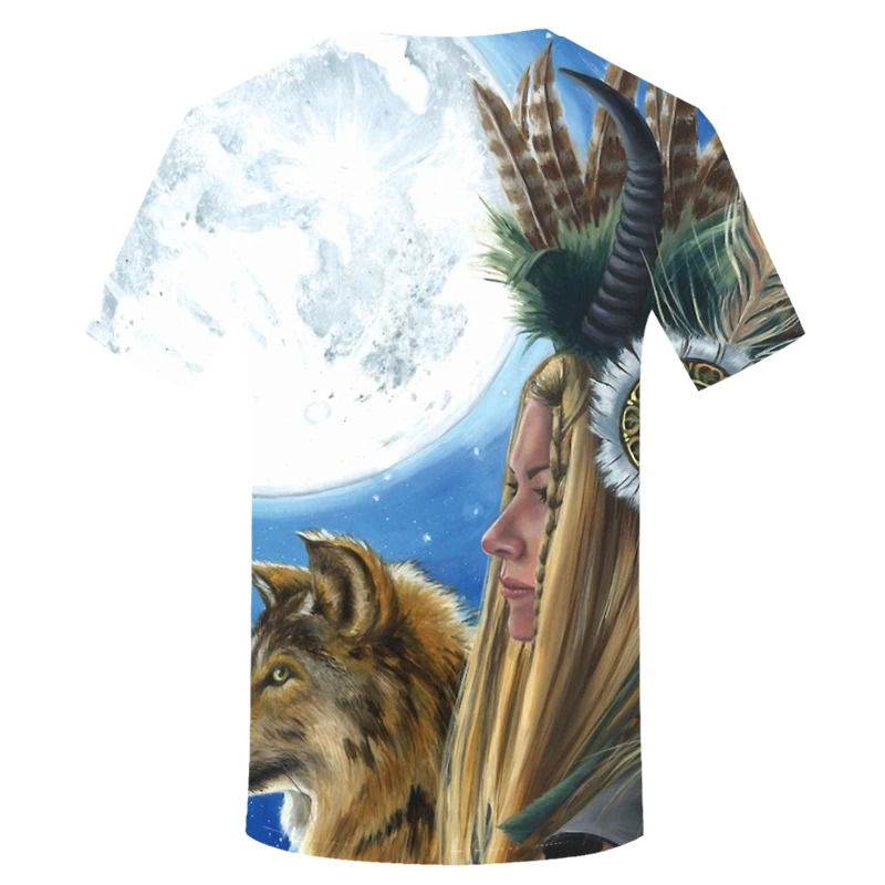 2019 Indians T-shirt Men Wolf Tshirt Flame Funny T Shirts Forest 3d Mountain Print Shirt Cool Anime Mens Clothing Casual Tops | Мужская