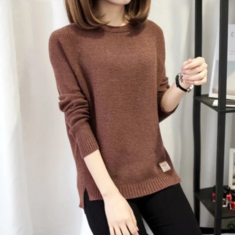 2019 Korean version Autumn Winter Women Sweaters Lantern sleeve Round neck Casual Knitted sweaters aa1054 | Женская одежда